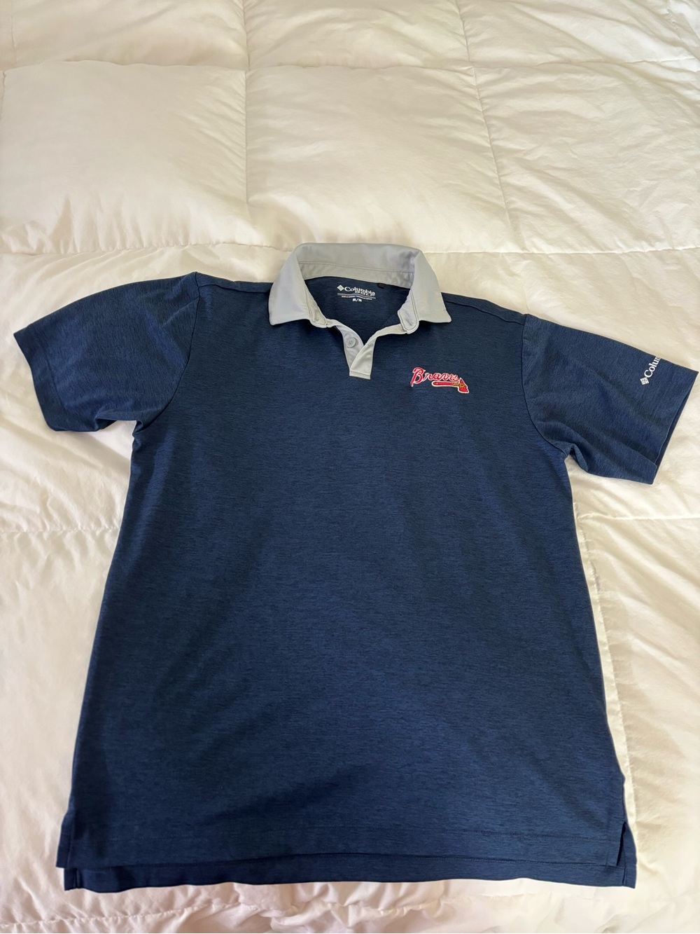 Columbia Atlanta Braves Navy Polo Shirt